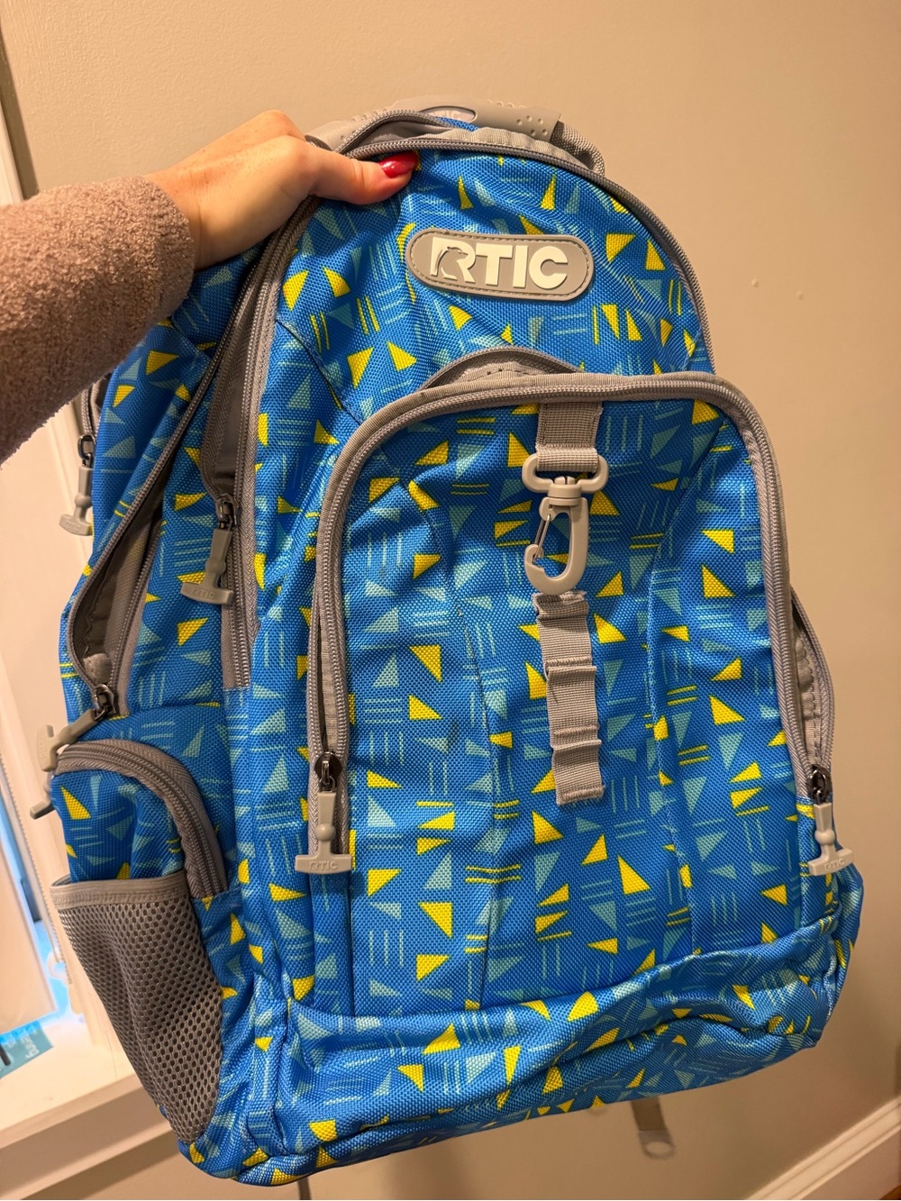 RTIC Blue & Yellow Geometric Women's Backpack